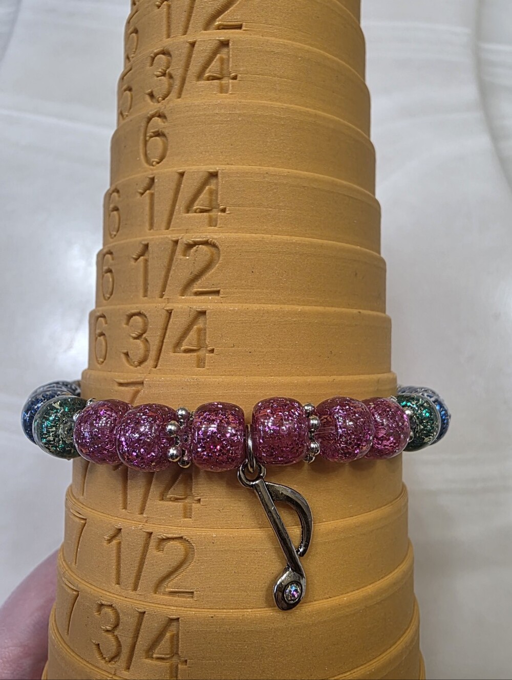Pride Rainbow Beaded Music Charm Bracelet